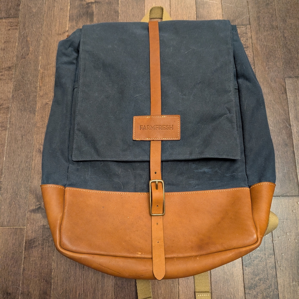 Navy And Brown FARMFRESH Backpack